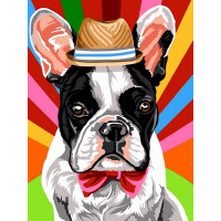 VK244 Картина за номерами Французький бульдог у капелюсі Babylon
