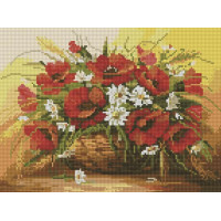 Алмазна вишивка Rainbow Art Маки у кошику (EJ232, На підрамнику)