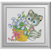 Алмазна вишивка Dream Art Кошеня в ромашках (DA-30900, Без підрамника)