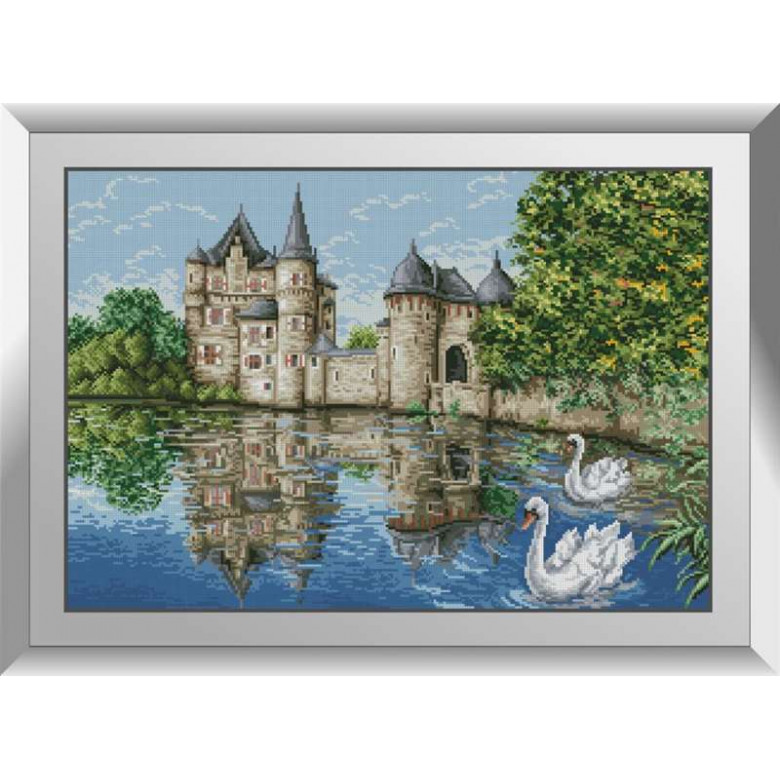 Алмазна вишивкаDream Art Замок біля озера(лебеді) (DA-31107, Без підрамника)