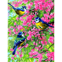 VK253 Полотно для малювання Весняні синички Babylon VK253 Полотно для малювання Весняні синички Babylon