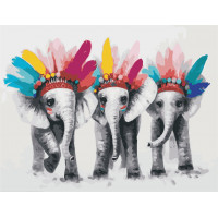 AS0971 Картина за номерами Три слони ArtStory