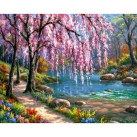 Набір мозаїка алмазна My Art Цвітіння сакури (TN1070, На підрамнику)