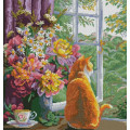 Алмазна картина Dream Art Рудий спостерігач (кіт) (45 х 47 см) (DA-31635, Без підрамника)