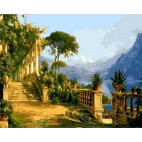 MR-Q893 Картина розмальовка Садиба з видом на мореMariposa MR-Q893 Картина розмальовка Садиба з видом на мореMariposa