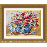 Картина з мозаїки Dream Art Букет з трояндами (повна зашивка, квадратне каміння) (DA-30296, Без підрамника)