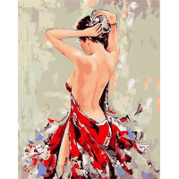 W4329 Картина за номерами Дівчина із шпилькою