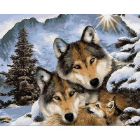 VP1023 Картина розмальовка Сім'я вовків Babylon