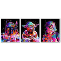 VPT036 Картина за номерами Триптих Зіркові війни Боба Фетт Йода Штурмовик Babylon