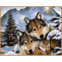 NB1023R Картина за номерами Сім'я вовків (в рамі) Babylon NB1023R Картина за номерами Сім'я вовків (в рамі) Babylon