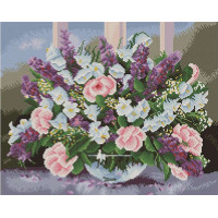 Набір алмазний живопис Брашмі Бузок на столі (GF226, На підрамнику)