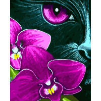 BK-GX31620 Полотно для малювання Кішка серед фіалок