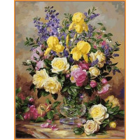 NB1051R Малювання за номерами Жовті іриси та розиBabylon NB1051R Малювання за номерами Жовті іриси та розиBabylon