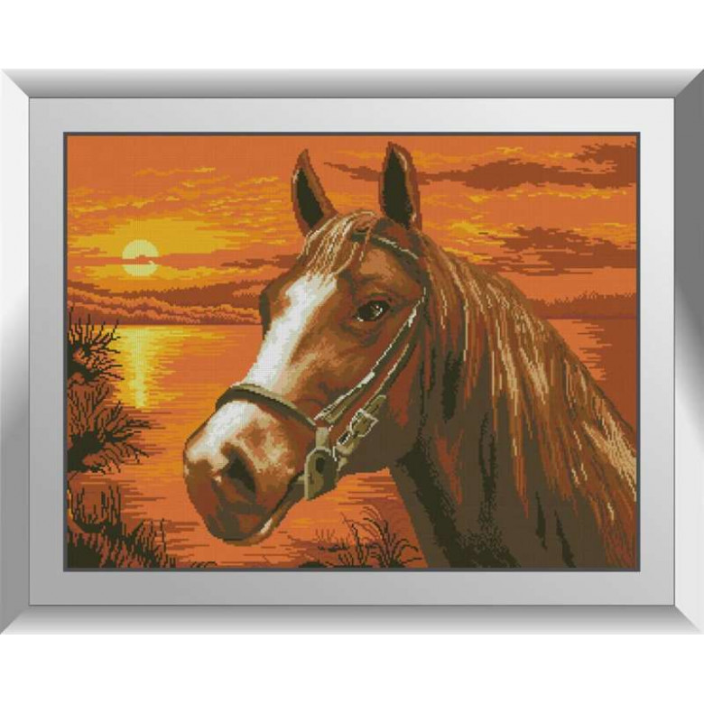Алмазна вишивкаDream Art На заході сонця (кінь) (DA-31289, Без підрамника)