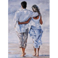 Алмазна мозаїка My Art З милим на березі (TN514, На підрамнику)