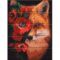 ASW193 Картина за номерами на дереві Лисиця та макиArtStory