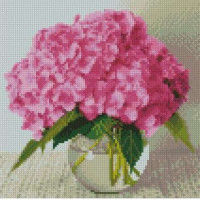 Алмазна техніка Strateg Гортензія у вазі (CA-0035, На підрамнику)