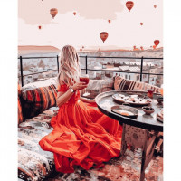 SR-B-VA-2914 Розмальовка для дорослих Дівчина в червоному в КападокіїStrateg SR-B-VA-2914 Розмальовка для дорослих Дівчина в червоному в КападокіїStrateg