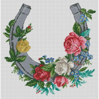 Алмазна картина Dream Art Підкова з квітами (44 х 44 см) (DA-31583, Без підрамника)