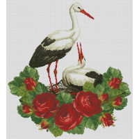 Набір алмазної вишивки Dream Art Лелеки в трояндах (54 х 59 см) (DA-31602, Без підрамника)