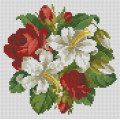 Алмазна картина Dream Art Букетик лілій з трояндами (22 х 22 см) (DA-31621, Без підрамника)