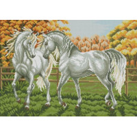 Картина алмазами Dream Art Пара білих коней (37 х 52 см) (DA-31714, Без підрамника) Картина алмазами Dream Art Пара білих коней (37 х 52 см) (DA-31714, Без підрамника)