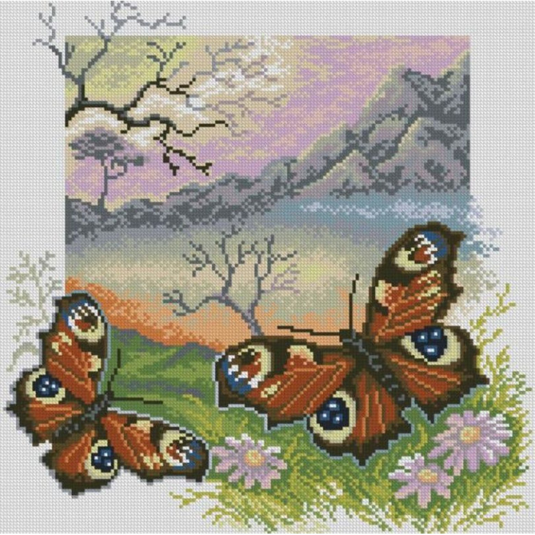 Алмазна вишивка Dream Art Павлине око (метелики) (41 х 41 см) (DA-31733, Без підрамника)