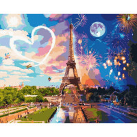 BK-GX41713 Розмальовка по номерах Кохання у ПарижіRaskraski