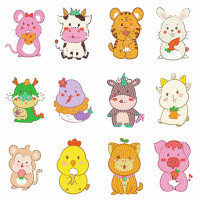 Картина зі страз ColorArt Наклейки з органайзером тваринки (CLR-SK12, )