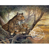 VP238 Картина за номерами Леопард з дитинчатами Babylon