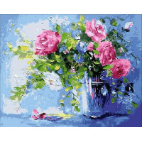 MR-Q1440 Картина розмальовка Небесно-рожевий букетMariposa