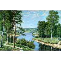 Набір вишивка алмазна ТМ Алмазна мозаїка Лісова річка (DM-020, Без підрамника)