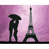 W4346 Картини за номерами Побачення біля Ейфелевої вежі