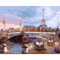 BK-GX9012 Картина розмальовка без коробки Романтика вечірнього Парижа BK-GX9012 Картина розмальовка без коробки Романтика вечірнього Парижа