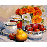 AS0119 Картина розмальовка Натюрморт з маками та фруктами ArtStory AS0119 Картина розмальовка Натюрморт з маками та фруктами ArtStory