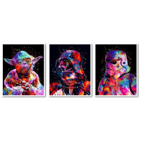 VPT037 Малювання за номерами Триптих Зіркові війни Йода Дарт Вейдер Штурмовик Babylon