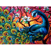 Малювання камінням на полотні ТМ Алмазна мозаїка Барвистий павич (DM-303, Без підрамника) Малювання камінням на полотні ТМ Алмазна мозаїка Барвистий павич (DM-303, Без підрамника)