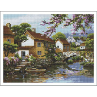 Набір діамантова мозаїка Діамантова мозаїка Будинки (EF215, Без підрамника)