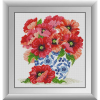 Алмазна мозаїка Dream Art Маки в синій вазі (DA-30851, Без підрамника)