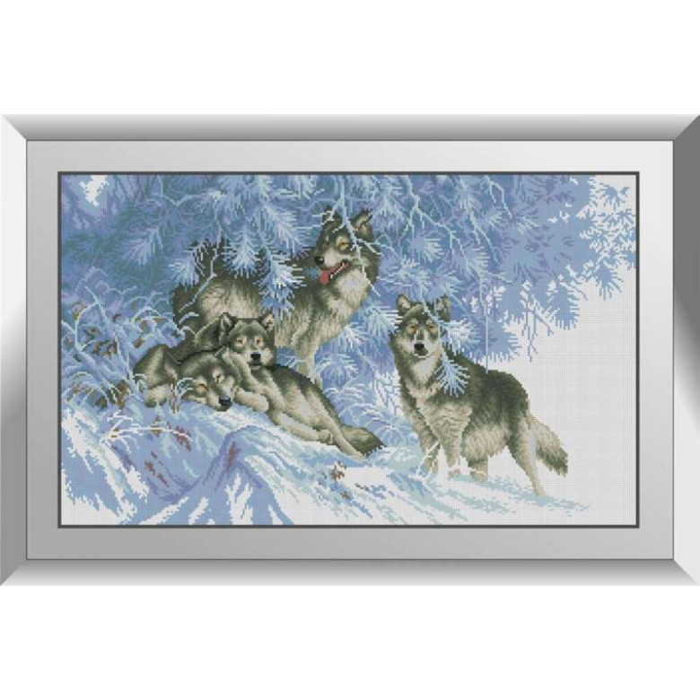 Алмазна живопис Dream Art У зимовому лісі (вовки) (DA-31267, Без підрамника)