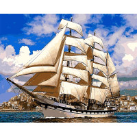 Картина алмазна вишивка My Art Корабель біля берегів Іспанії (TN943, На підрамнику)