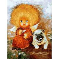 VK287 Картина за цифрами Сонячний ангел з мопсом Babylon VK287 Картина за цифрами Сонячний ангел з мопсом Babylon