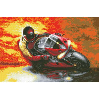 Набір вишивка алмазна ТМ Алмазна мозаїка Мотогонщик (DMF-363, На підрамнику)