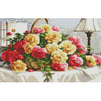 Алмазна вишивка ColorArt Рози біля кошику (CLR-SS814, Без підрамника)