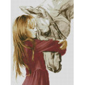 Алмазна живопис Dream Art Дівчинка та кінь (41 х 55 см) (DA-31547, Без підрамника)