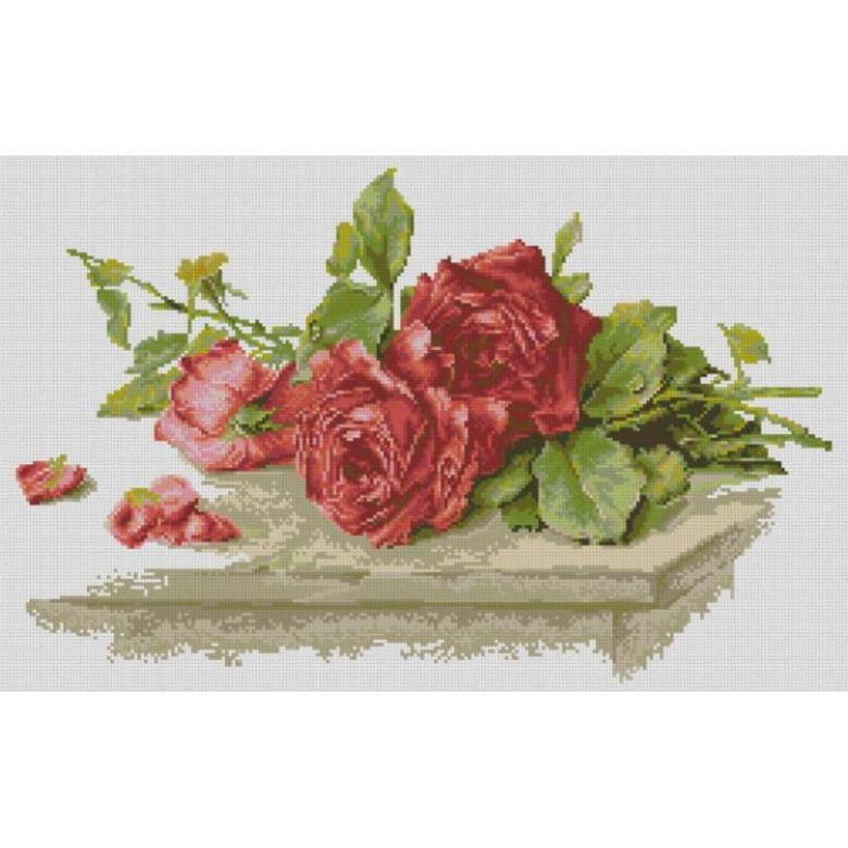 Картина зі страз Dream Art Червоні троянди (40 х 63 см) (DA-31582, Без підрамника)