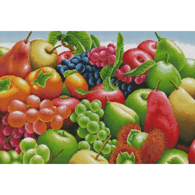 Картина стразами Dream Art Екзотичні фрукти (50 х 74 см) (DA-31598, Без підрамника)