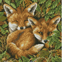Набір алмазної вишивки Dream Art Лисички (32 х 32 см) (DA-31715, Без підрамника)