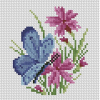 Алмазна мозаїка Dream Art Метелик з левзеєю (15 х 15 см) (DA-31772M, Без підрамника)