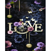 SR-B-SY6783 Малювання по номерам Love (із золотою фарбою)Strateg